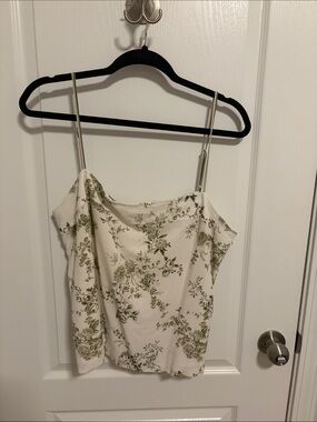 ANTONIO MELANI Cream Floral Spaghetti Strap Cami